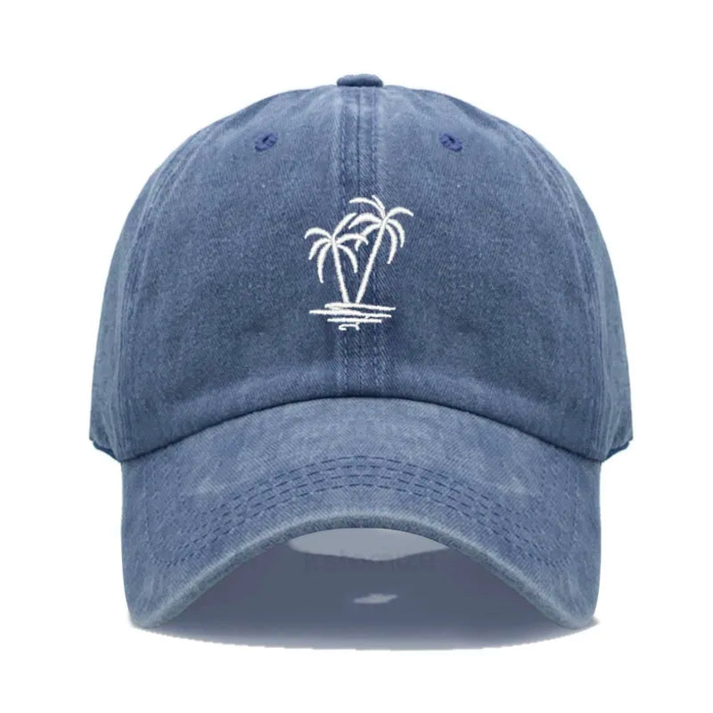 Coconut Tree Embroidery Baseball Cap