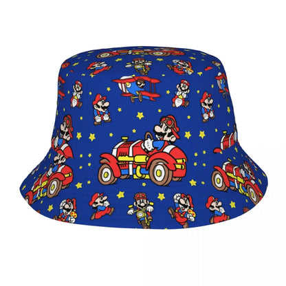 Street Princess Peach Lovely Bucket Hat Girl Outdoor Sports M-Mariod Fisherman Cap