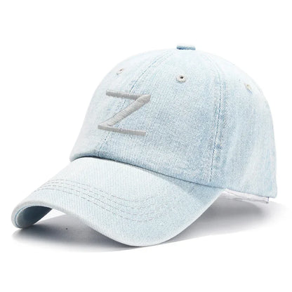 Z Embroidery Denim Baseball Caps For Men And Women