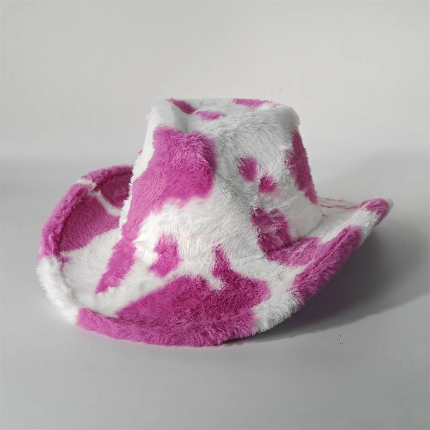 Leopard Print Rabbit Fur Cowboy Hat 7.5cm Western Cowboy Fedora