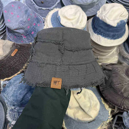 Fisherman Hat Raw Edge Bucket Cap Beach Hat for Men And Women