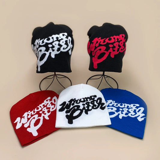 American Color Block Letter Knitted Hats