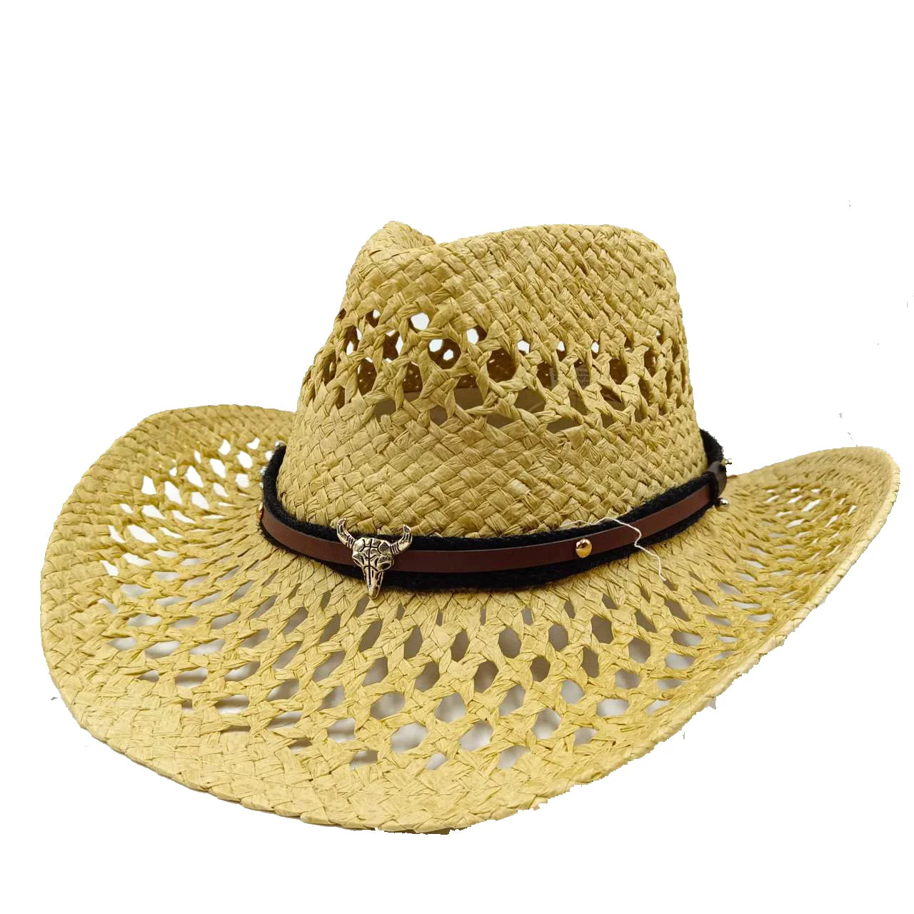 Woven Hard Summer Sapphire Accessories Neutral Cowboy Hat
