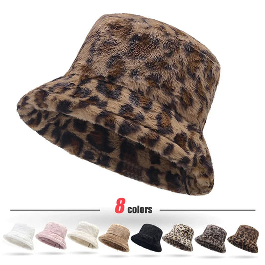 New Autumn And Winter Lady Thick Warm Skin-Friendly Soft Plush Bucket Hat