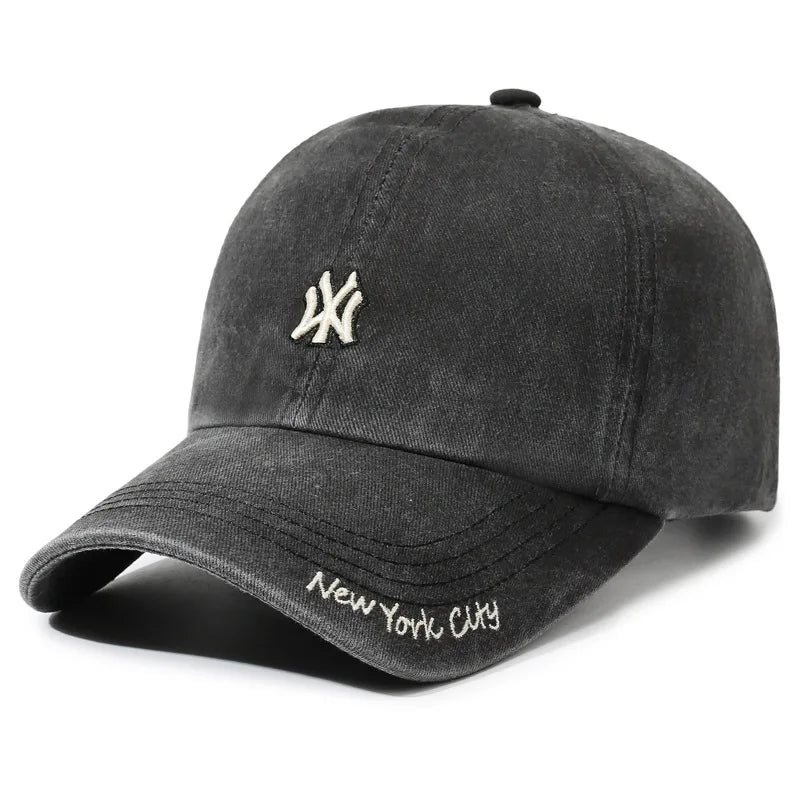 New Unisex Letter Embroidery Hole Denim Baseball Caps