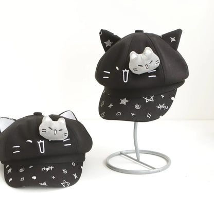 2026 New Cute Cat Ear Octagonal Hat
