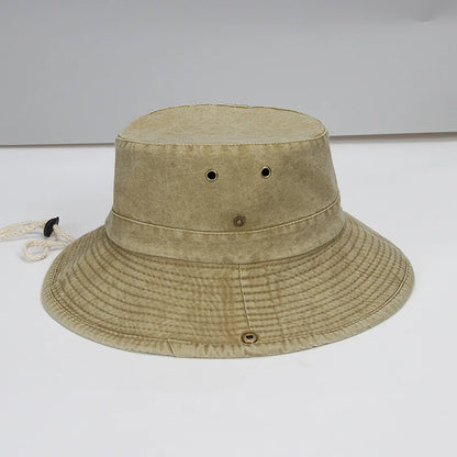 Dad Summer Outdoor Fishing Sun Cap Women Beach Wide Bucket Hat Male Camping