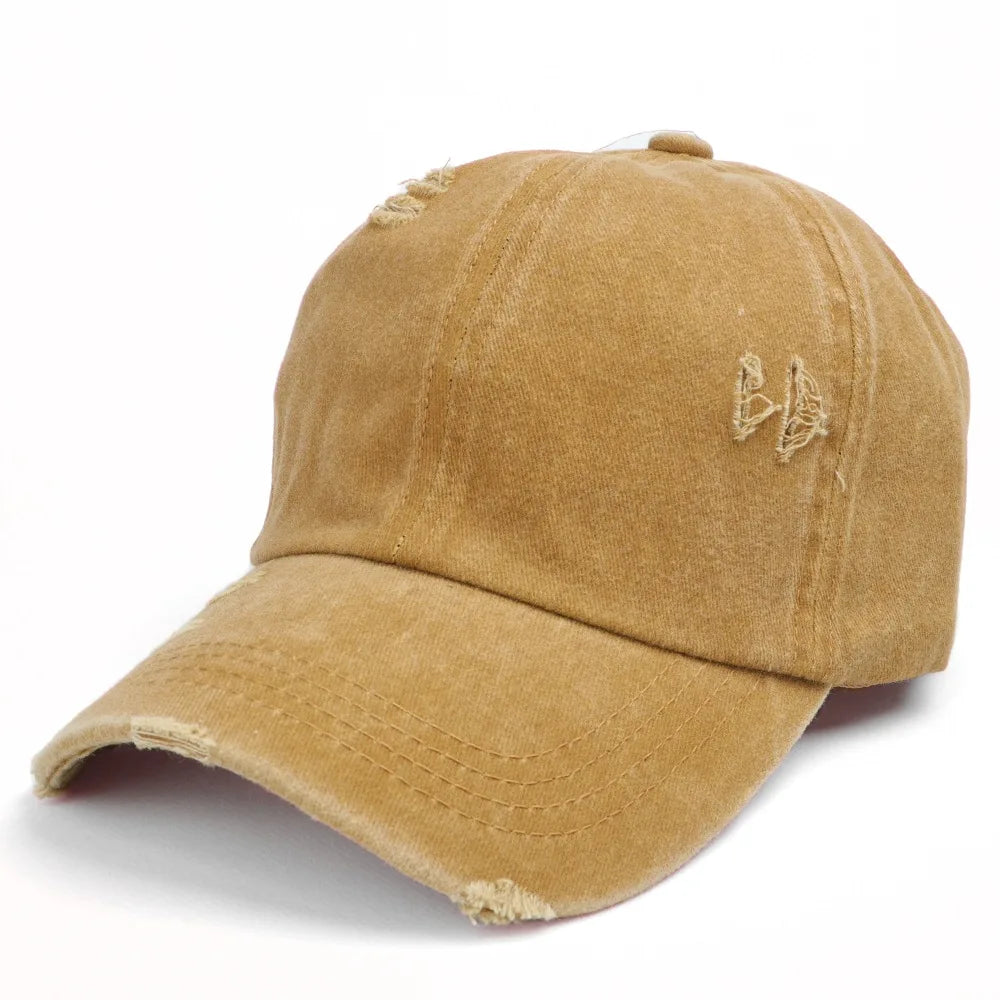 Washed Distressed Baseball Cap Women Men