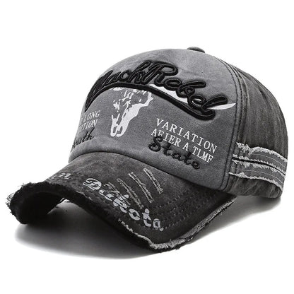 Unisex Washed Cotton Vintage Cap Letter Embroidery Baseball Cap