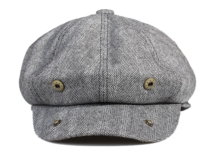 Men Street Bonnet 55% Wool Beret Sheepskin Camel/Grey Male Thin Hats
