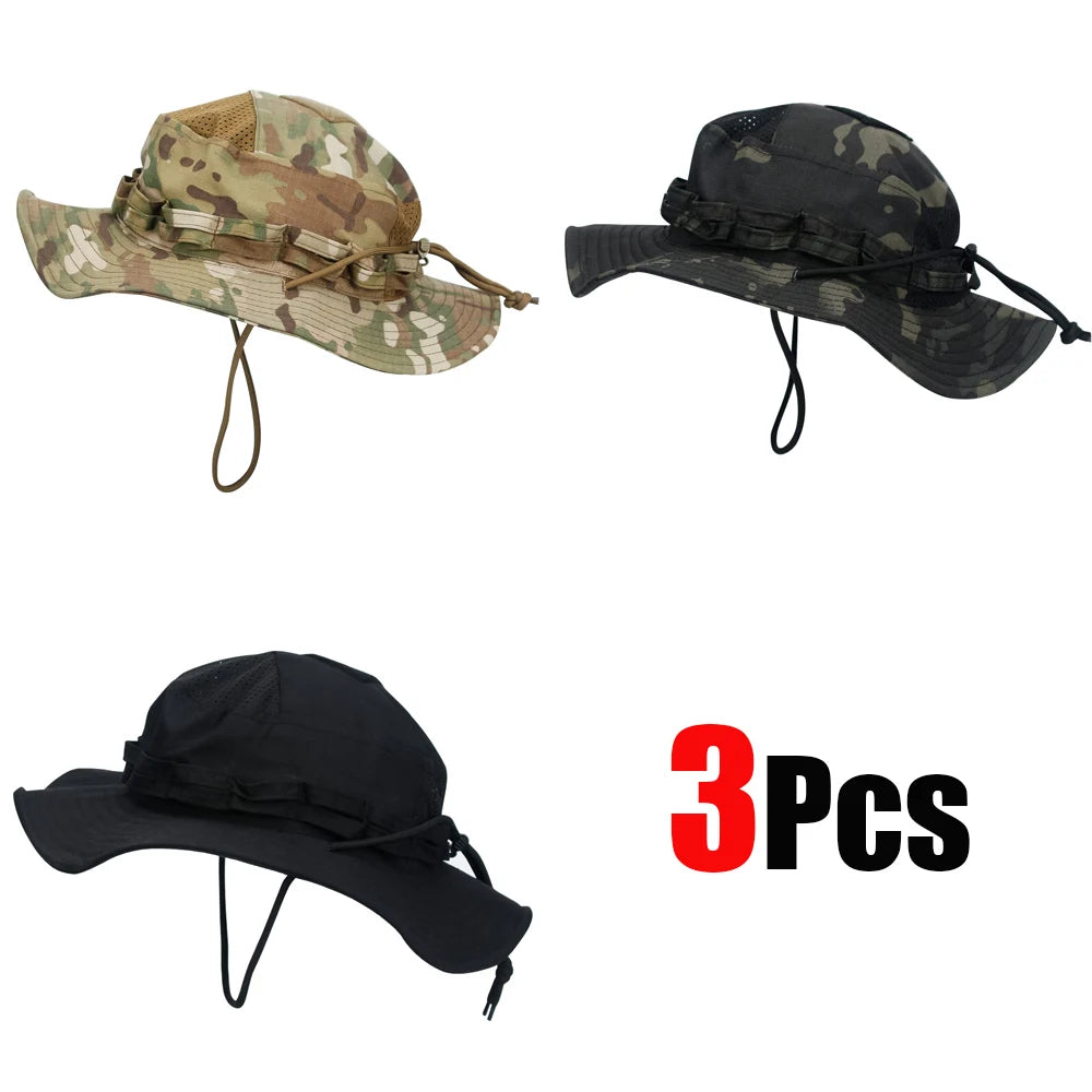 Camo Boonie Hat Sunscreen Breathable Bucket Hat Men's Outdoor