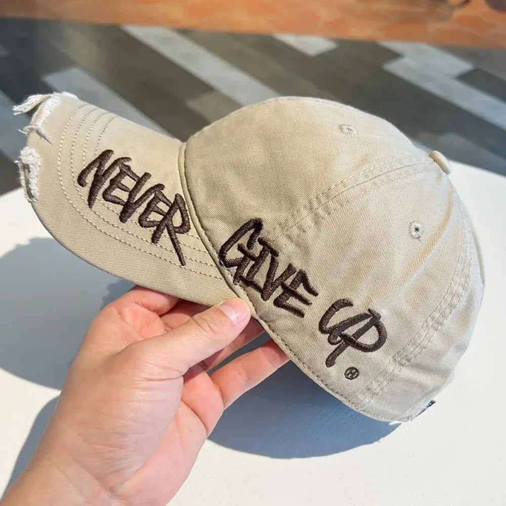 Trendy Washed Cotton Baseball Cap Adjustable
