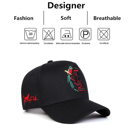 Unisex 502 Little Bird Embroidery Baseball Caps Spring Autumn