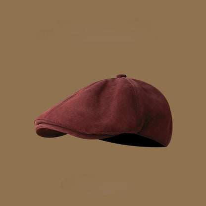 Vintage Suede Newsboy Cap Men Women