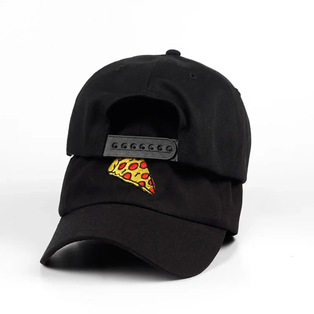 Unisex Pizza Embroidery Baseball Cap Adjustable Dad Hat For Women Men