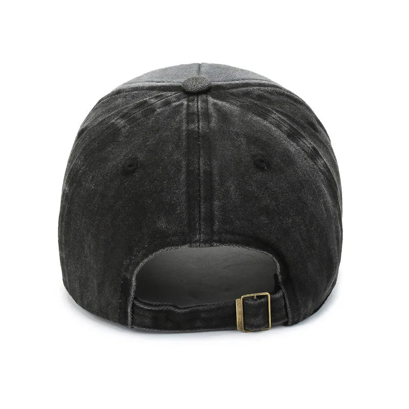 Distressed Washed Shark Denim American Vintage Flat Cap