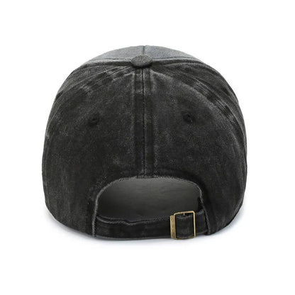 Distressed Washed Shark Denim American Vintage Flat Cap