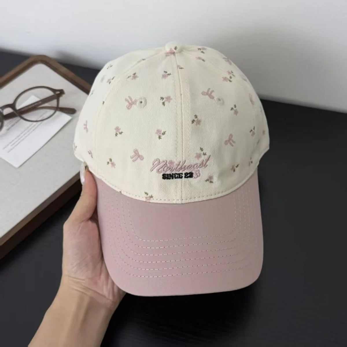 Outdoor Travel Polka Dot Letter Embroidery Baseball Cap Wide Brim Shows a Small Face Versatile Sports Deep Top Cap