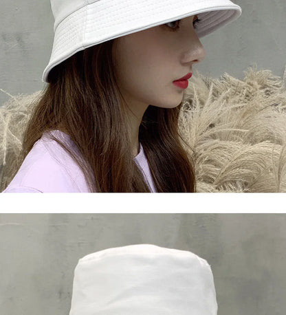 Fashion Bucket Hats Solid Panama Sunscreen Fisherman Cap Outdoor Beach Sun Cap Hat For Women Men