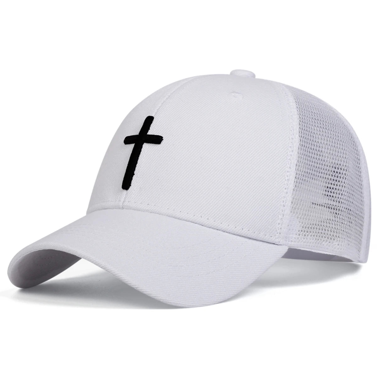 Unisex Cross Embroidery Baseball Net Caps Hip Hop Cap Spring Summer