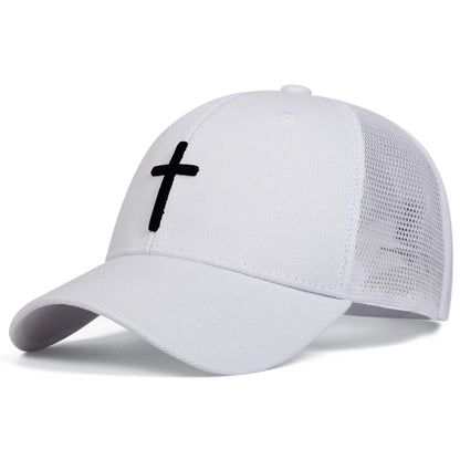 Unisex Cross Embroidery Baseball Net Caps Hip Hop Cap Spring Summer