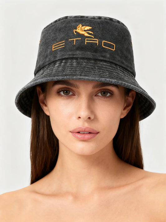 Retro Sunshade Embroidered Fisherman Hat