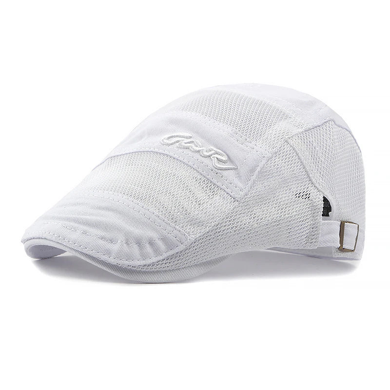 New Men Mesh Berets Visor Hats Summer Fashion Vintage Flat Caps
