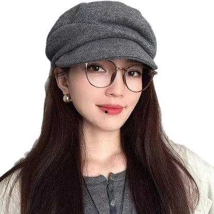 Simple Blended Thick Pleated Duckbill Cap