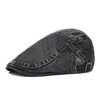 Four Seasons Retro Beret For Men And Women British Denim Peaked Cap