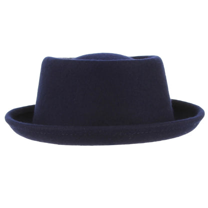 100% Wool Pork Pie Fedora Hat For Women Men