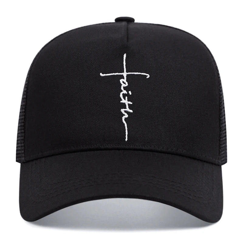 Cross Personalized Embroidery baseball cap  Hip Hop Outdoors Mesh Cap