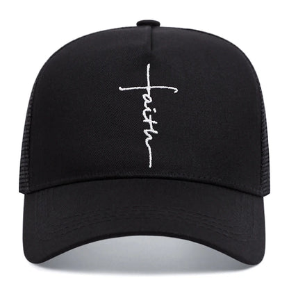 Cross Personalized Embroidery baseball cap  Hip Hop Outdoors Mesh Cap