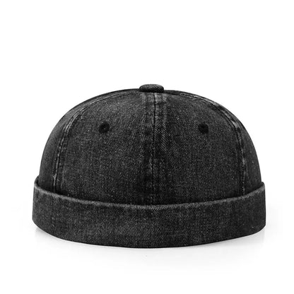 Fashion Denim Docker Cap Brimless Hat