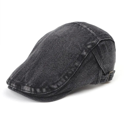 Korean Style Denim Beret Hat For Women Men Vintage