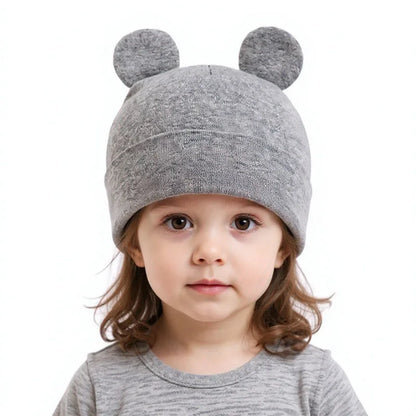 Baby Beanie Hat With Bear Ears Solid Color Baby Hats