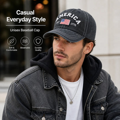 Vintage Washed Cotton Baseball Cap for Men Women