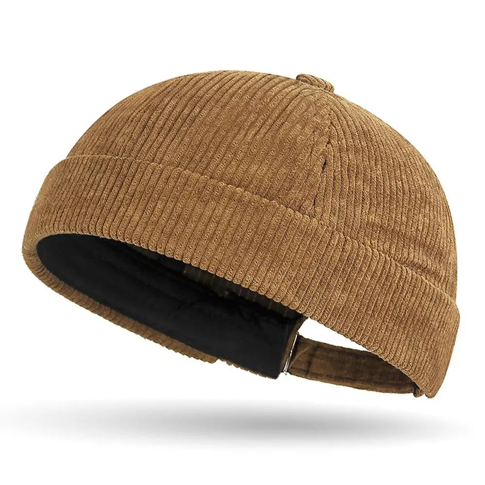 New Corduroy Brimless Cap For Men Women Adjustable