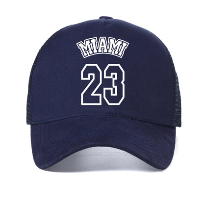 Men's Cap Black Miami 23 Printed Casual Sports Baseball Cap