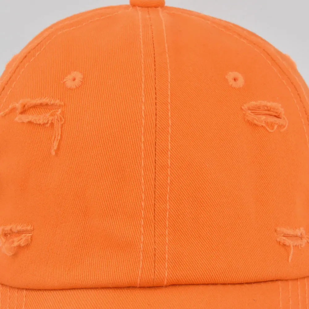 Washed Hole Baseball Cap New Spring Solid Sunhat Men Women