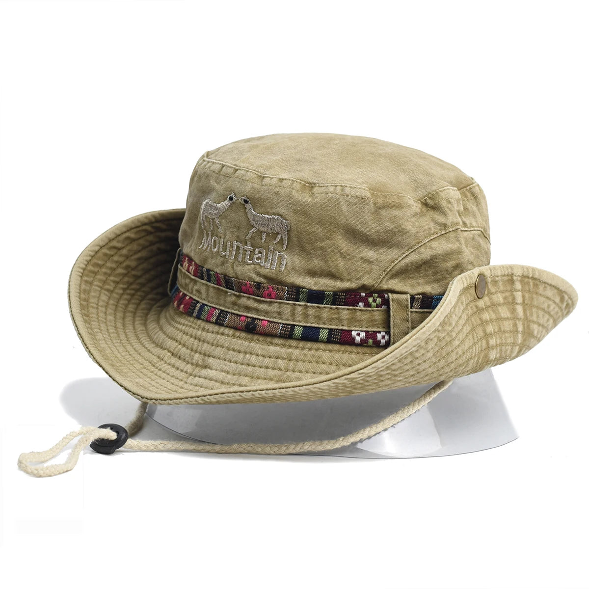 Outdoor Sun Hat Woman Bucket Hat Man Cotton Embroidered Vintage Beach Waterproof Fisherman