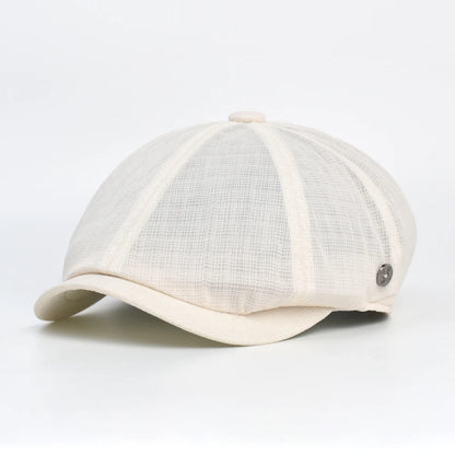 Spring Summer Breathable Mesh Newsboy Caps Men Woman