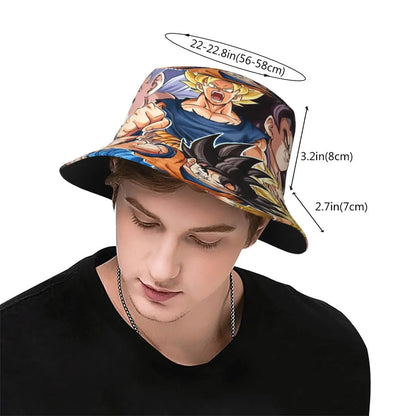 Street Dragon Ball Z Bucket Hat Woman Packable Camping Japan Cartoon Fishing Fisherman Cap Summer