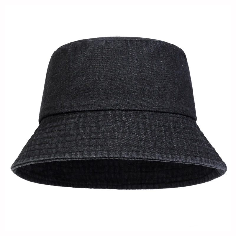 Unisex Washed Cotton Bucket Hats Outdoor Casual Fishermen Caps