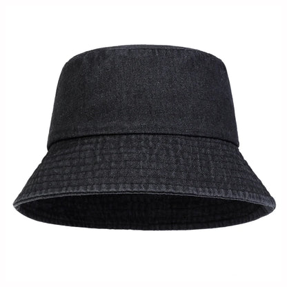 Unisex Washed Cotton Bucket Hats Outdoor Casual Fishermen Caps