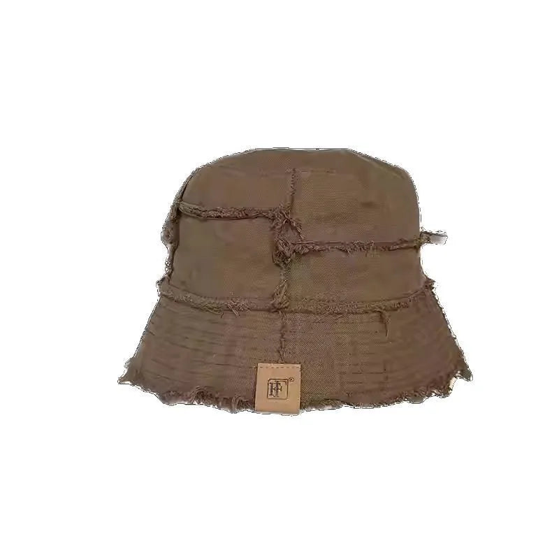 Fisherman Hat Raw Edge Bucket Cap Beach Hat for Men And Women