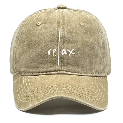 Washed Cotton Snapback Baseball Hat Artistic Text Relax Snapback Hat