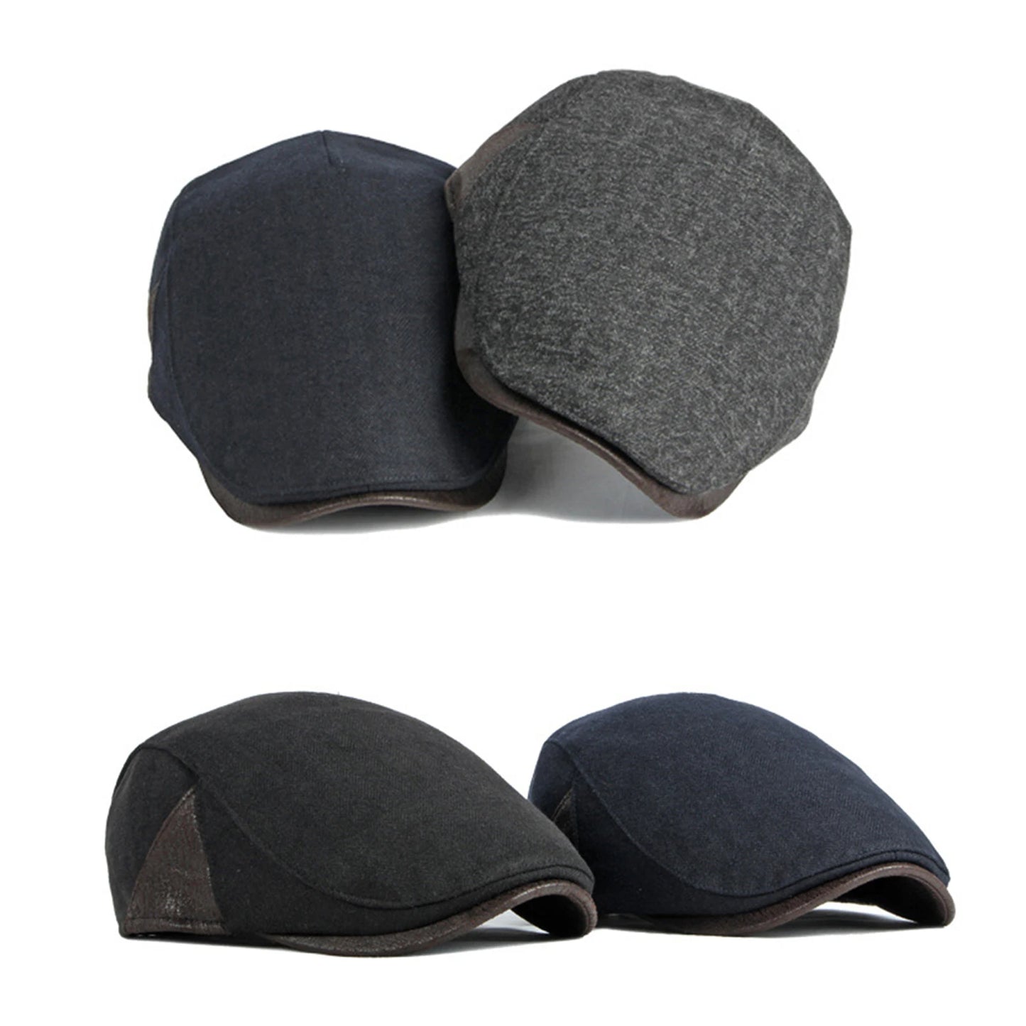 British Retro Beret Hat For Men Winter Thick Warm Woolen Newsboy Cap