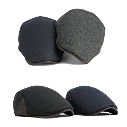 British Retro Beret Hat For Men Winter Thick Warm Woolen Newsboy Cap
