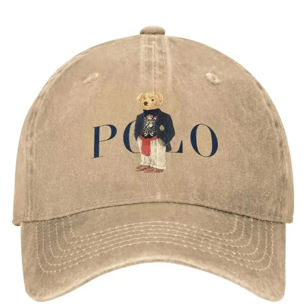 1pc Baseball Bear Print Washed Baseball Cap for Adults