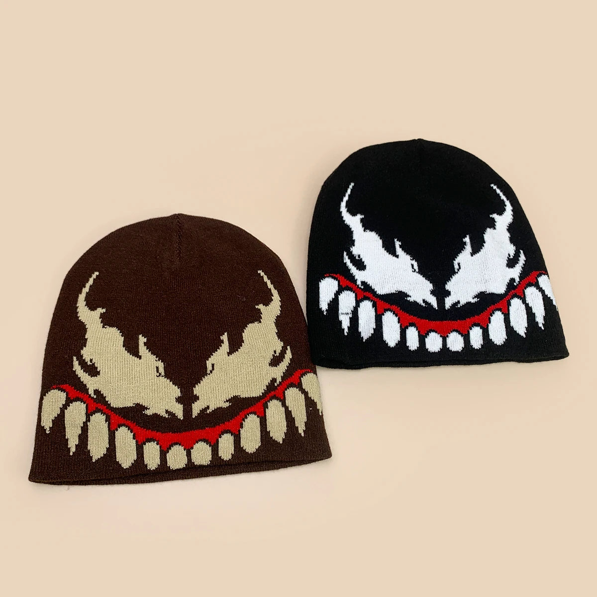 European American Style Jacquard Grimace Knitted Hats